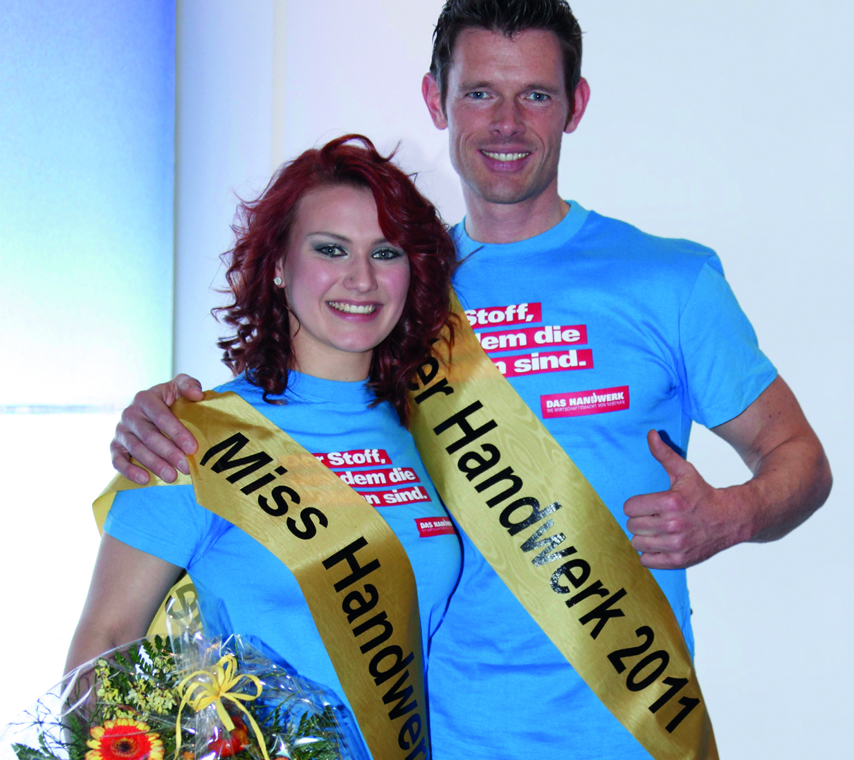 Michaela Lang gewann gemeinsam mit Dirk Leven die Wahl Miss und Mister Handwerk 2011.